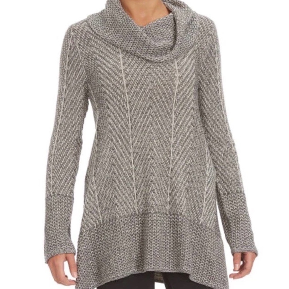 NWT Eight Eight Eight Size M Cowl Neck Sweater, Gray Tone, Cotton